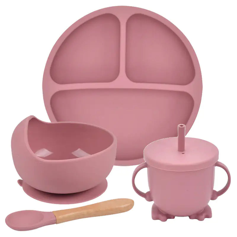 Assiette à dîner à ventouse en silicone Ensemble d'assiettes divisées pour bébé et enfant