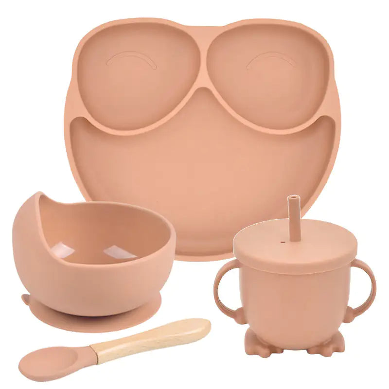 Assiette à dîner à ventouse en silicone Ensemble d'assiettes divisées pour bébé et enfant