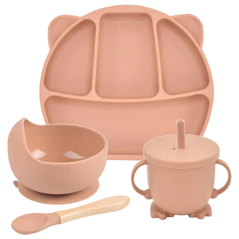 Assiette à dîner à ventouse en silicone Ensemble d'assiettes divisées pour bébé et enfant