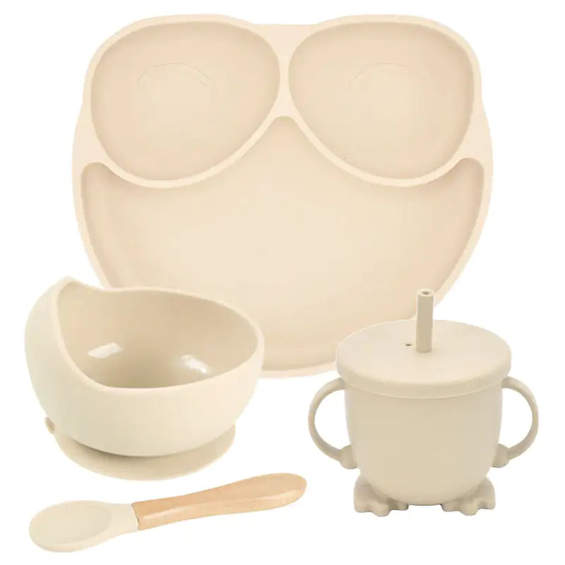 Assiette à dîner à ventouse en silicone Ensemble d'assiettes divisées pour bébé et enfant