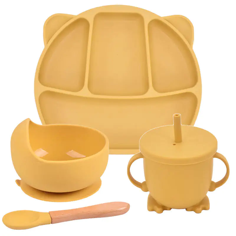 Assiette à dîner à ventouse en silicone Ensemble d'assiettes divisées pour bébé et enfant