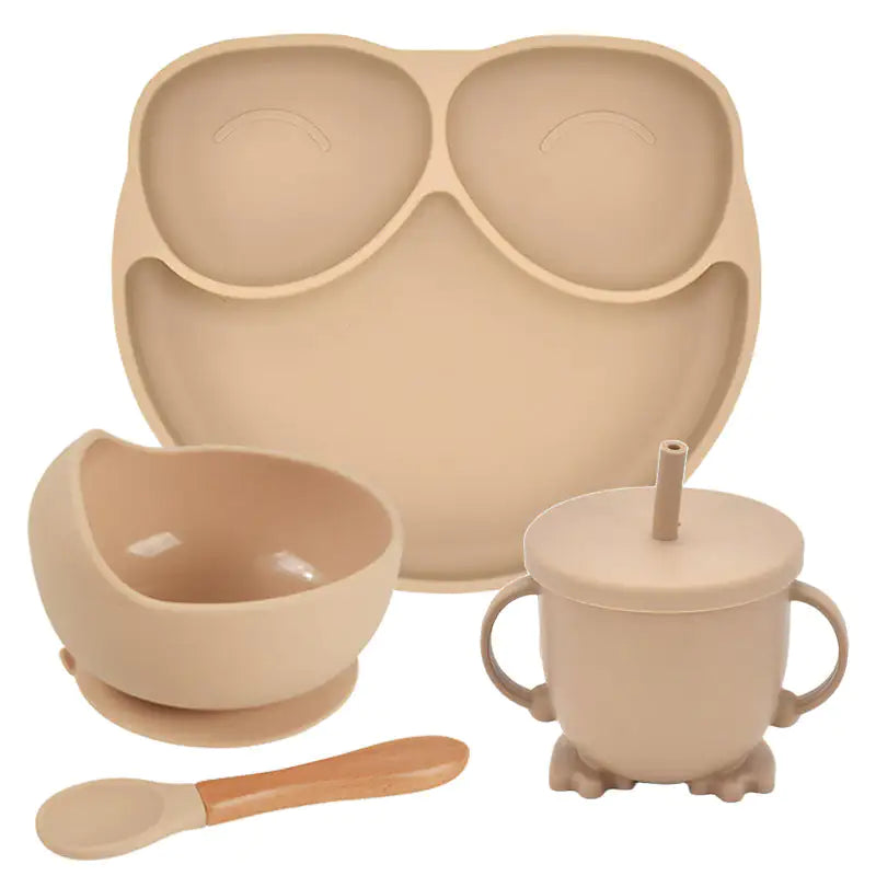 Assiette à dîner à ventouse en silicone Ensemble d'assiettes divisées pour bébé et enfant