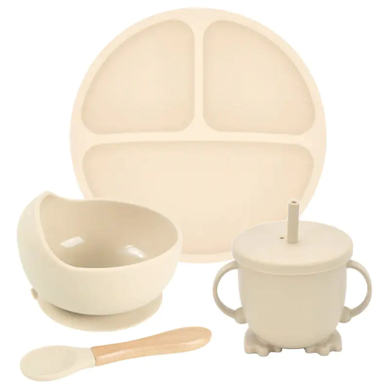 Assiette à dîner à ventouse en silicone Ensemble d'assiettes divisées pour bébé et enfant