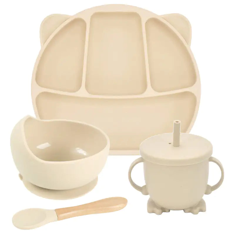 Assiette à dîner à ventouse en silicone Ensemble d'assiettes divisées pour bébé et enfant