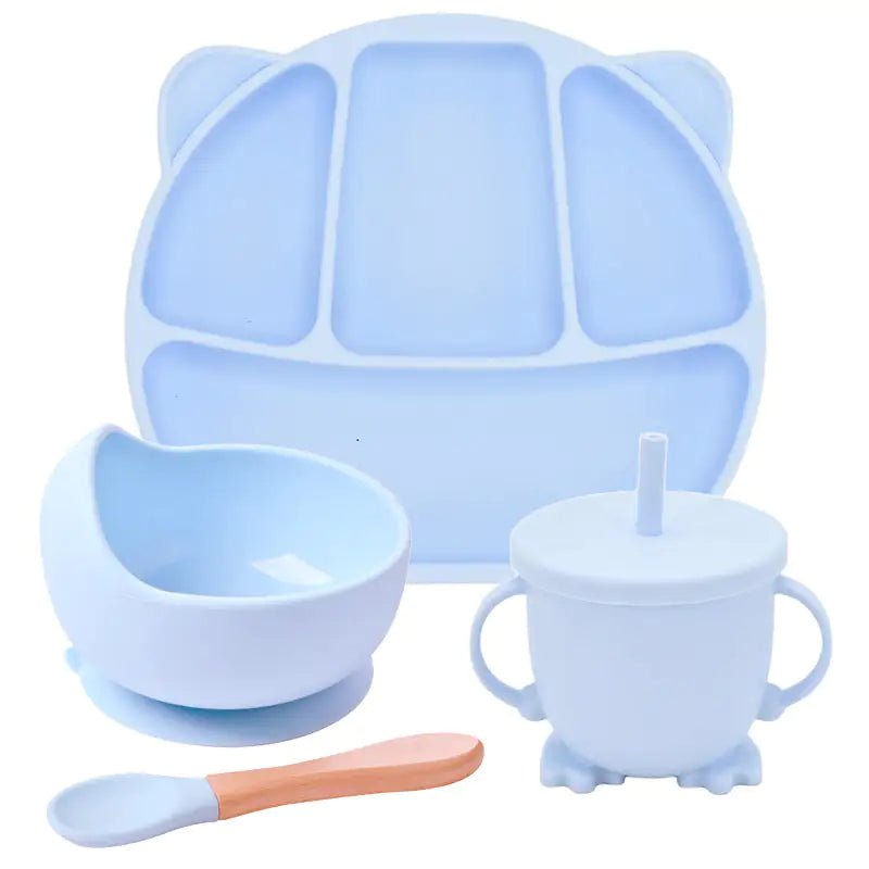 Assiette à dîner à ventouse en silicone Ensemble d'assiettes divisées pour bébé et enfant