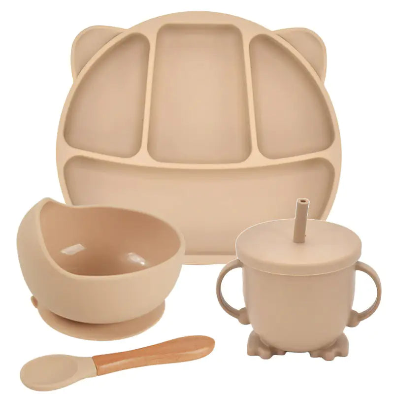 Assiette à dîner à ventouse en silicone Ensemble d'assiettes divisées pour bébé et enfant