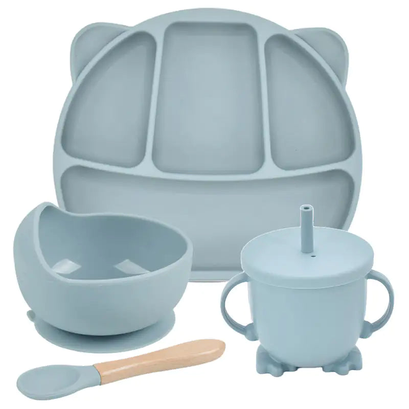 Assiette à dîner à ventouse en silicone Ensemble d'assiettes divisées pour bébé et enfant