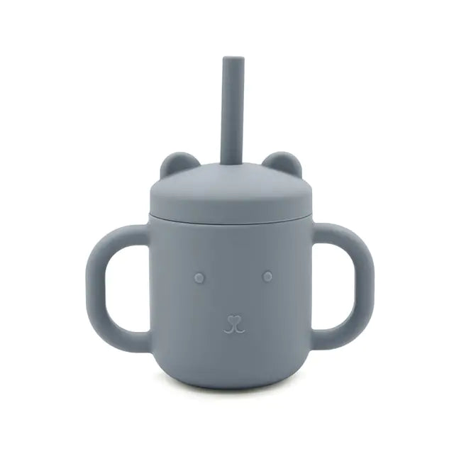 Taza binaural portátil para niños con pajita