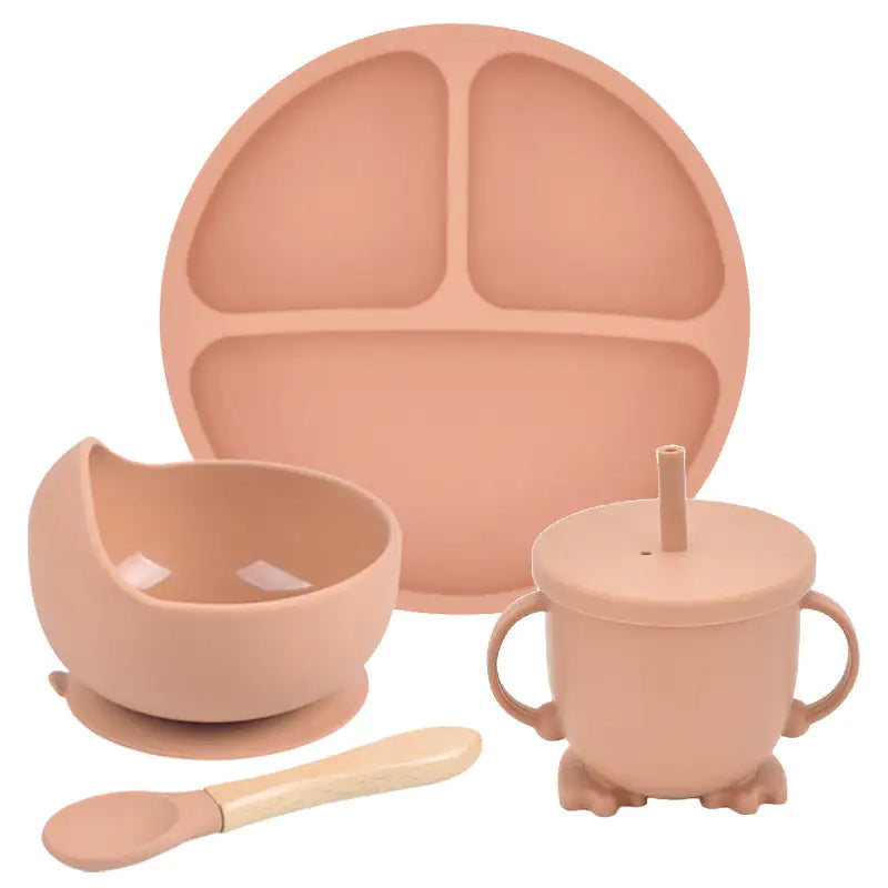 Assiette à dîner à ventouse en silicone Ensemble d'assiettes divisées pour bébé et enfant