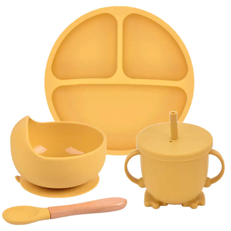 Assiette à dîner à ventouse en silicone Ensemble d'assiettes divisées pour bébé et enfant