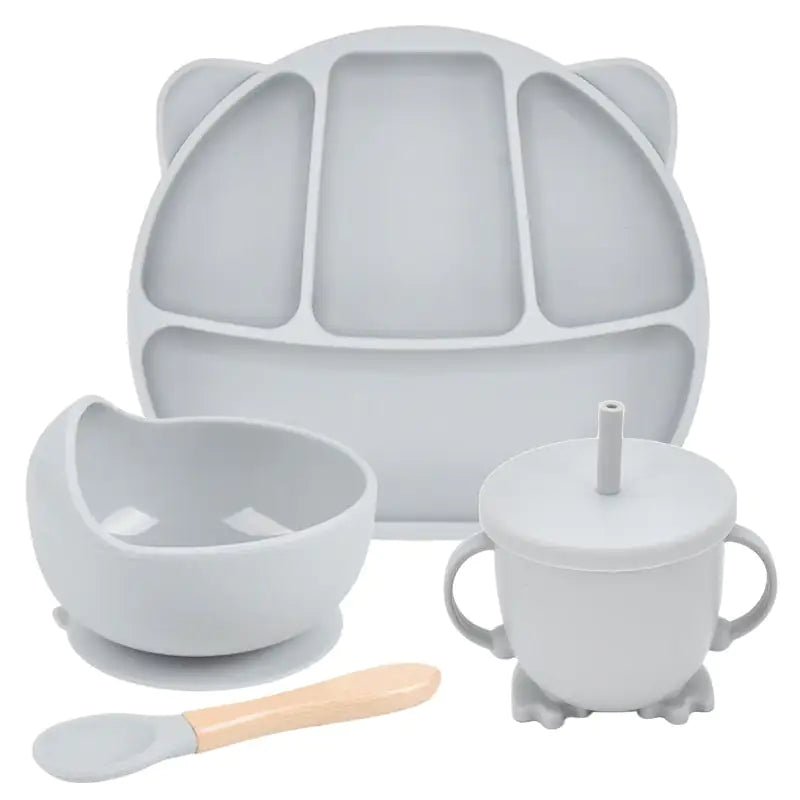 Assiette à dîner à ventouse en silicone Ensemble d'assiettes divisées pour bébé et enfant